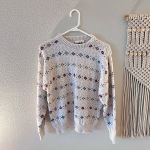 Vintage-Style Patterned Sweater